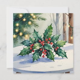 Festividades Visgo-de-Natal Cartão de Aquarela Feliz Natal