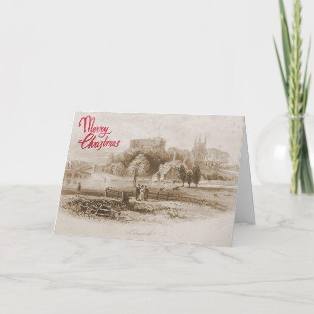 Festividades Vista histórica do cartão de Natal do Castelo Tamw (Frente)