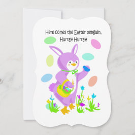Festividades Viva, o Pinguim da Páscoa Chegou! Cartão de Férias