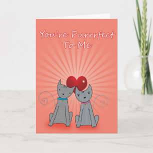 Festividades Você é perfeito para mim, cartão de amor de gato