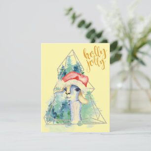 Festividades Watercolor Christmas Llama - Cartão de Natal
