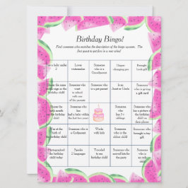 Festividades Watermelon Birthday Encontre o cartão de jogo do G