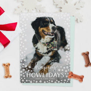Festividades White Happy Howlidays Cartão com fotos de Férias