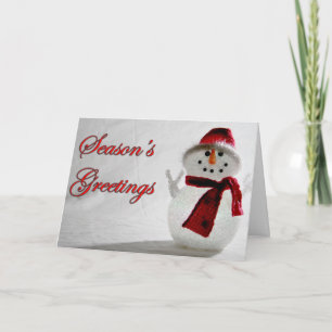 Festividades White Snowman Seasons - Cartão de Saudação
