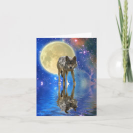 Festividades WILDERNESS WOLF Poem um Cartão de Saudação