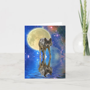 Festividades WILDERNESS WOLF Poem um Cartão de Saudação