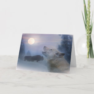 Festividades Wolf Buffalo - Cartão de Férias Inspirado American