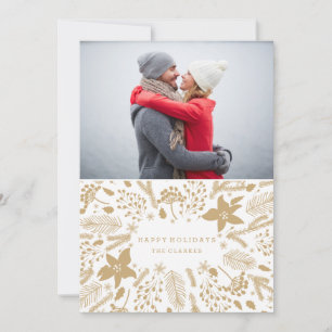 Festividades WREATH DE FOLIAGE DO WINTER   CARTÃO na moda HOLID