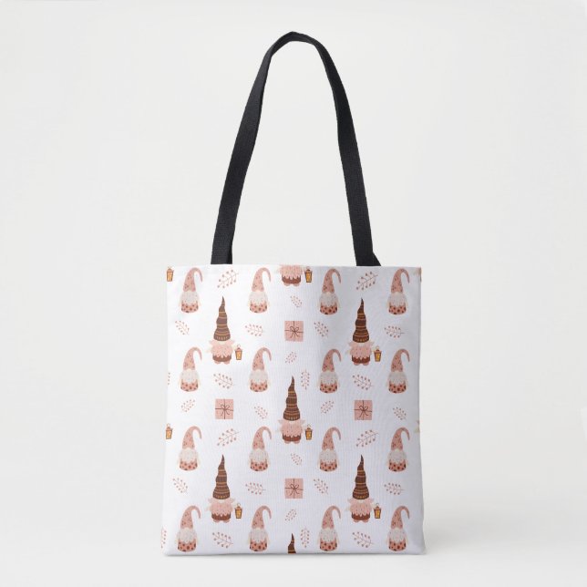 Festivo Gnomo Tote Bag - Feriado Cozy (Frente)