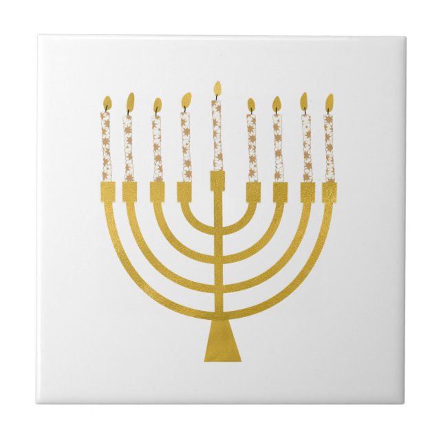 Festivo Menorah Hanukkah velas Elegante minimo (Frente)
