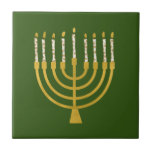 Festivo Menorah Hanukkah velas Elegante Verde<br><div class="desc">Velas de folha de ouro falsa para a comemoração de Chanucá. A ilustração menorah Whimsical com estrelas brancas cobria velas celestiais em um falso suporte de velas menorah dourada. Menorah elegante e mesquita Hanukkah ilustrava presentes de design e produtos de papel.</div>