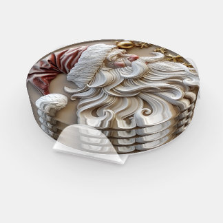 Festivo Papai Noel esculpindo adormecidos com orna