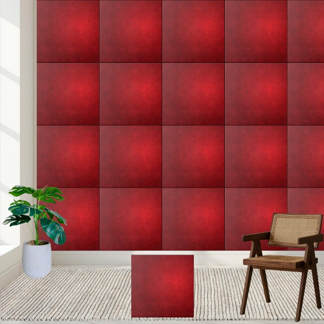 Festivo Red Snowflake Azulejo cerâmico (Festive Red Snowflake Pattern Ceramic Tile)