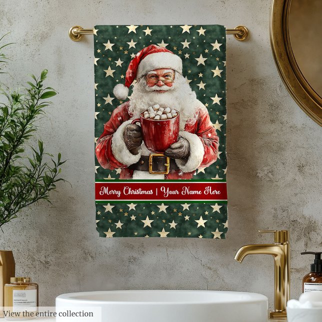 Festivo Santa Claus Bath Toalha para Presente (Festive Santa Claus Bath Towel Set for Gift)