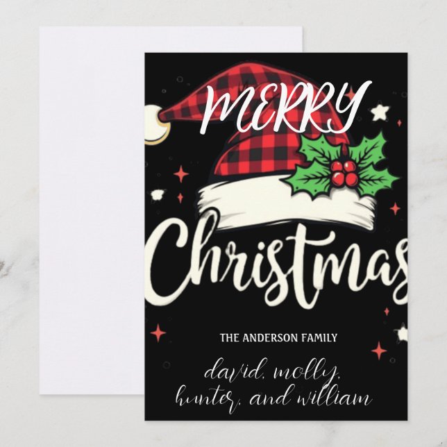 Festivo Único Santas Hat Festa de Natal Convite (Frente/Verso)