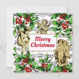 Festivo Vintage Angel Cherubs Holly Christmas