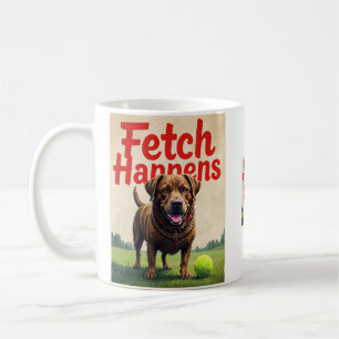 Fetch Acontece Uma caneca de café humorada