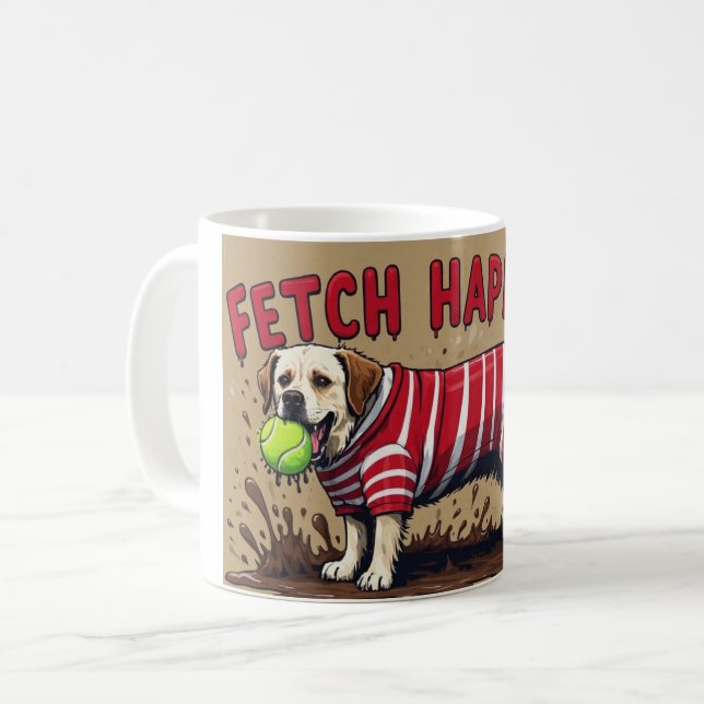 Fetch Acontece Xícara de café humorada mug lamacen (Frente Esquerda)