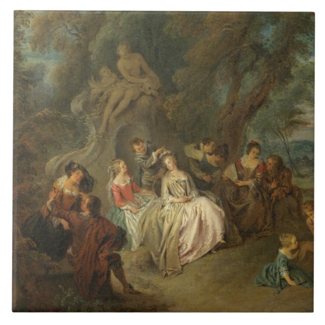 Fête Champêtre, C. 1730 (óleo em canvas) (Frente)