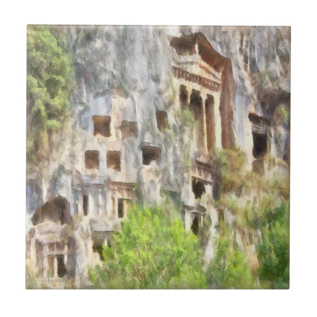 Fethiye Antigos Tombs Lycian Watercolor (Frente)