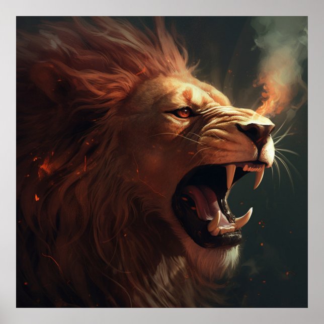 Feu de poster Lion (Frente)