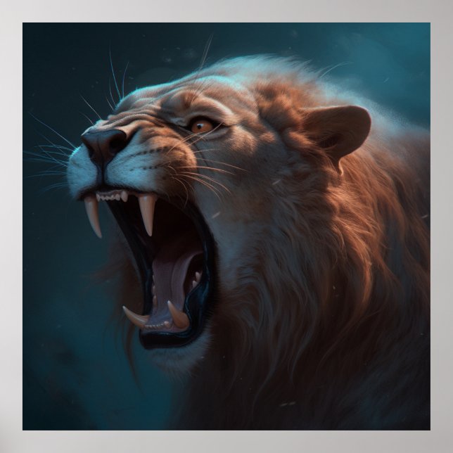 Feu de poster Lion (Frente)