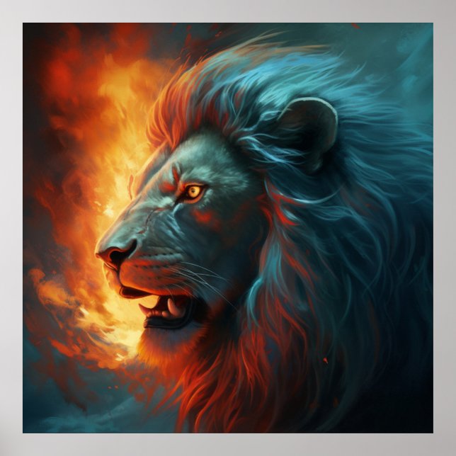 Feu de poster Lion (Frente)