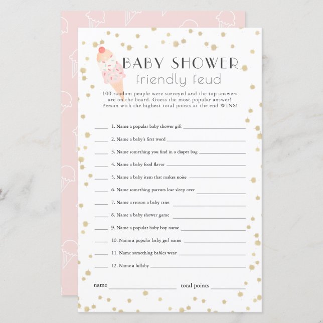 Feud Amigável da Família de Chás de fraldas Rosa-s (Frente/Verso)