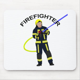 Feuerwehrmann em blauer Einsatzkleidung Mousepad