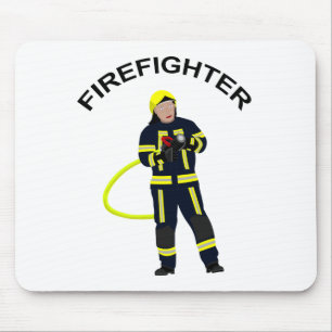 Feuerwehrmann em blauer Einsatzkleidung Mousepad