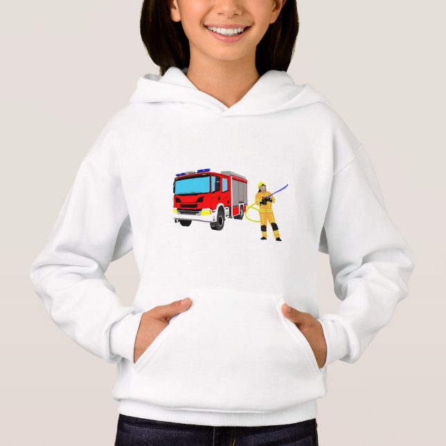 Feuerwehrmann und Löschfahrzeug Hoodie (Frente)