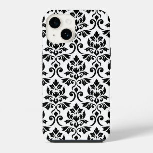 Feuille Damask Lg Patterno Preto em Branco