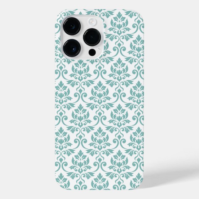 Feuille Damask Teal Pattern (Verso)