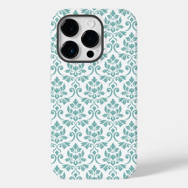 Feuille Damask Teal Pattern (Verso)