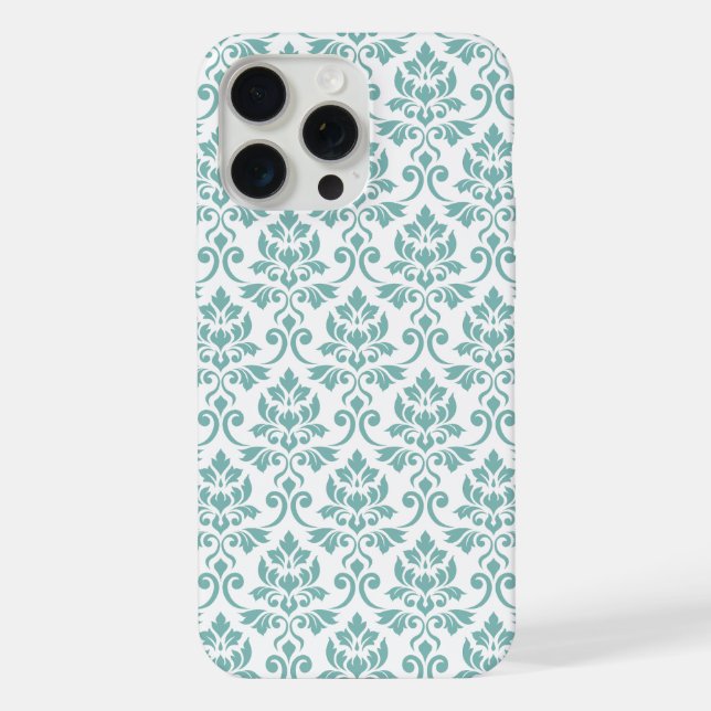Feuille Damask Teal Pattern (Verso)