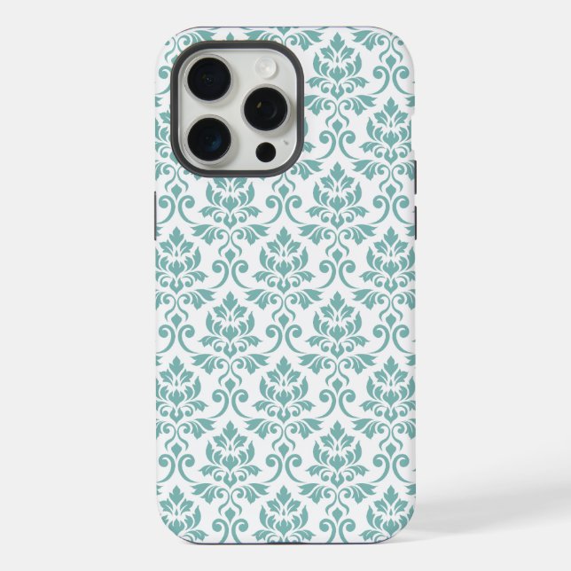 Feuille Damask Teal Pattern (Verso)