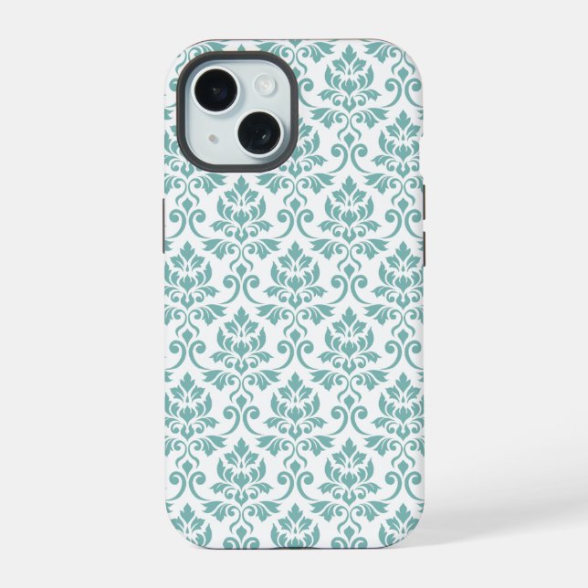 Feuille Damask Teal Pattern (Verso)