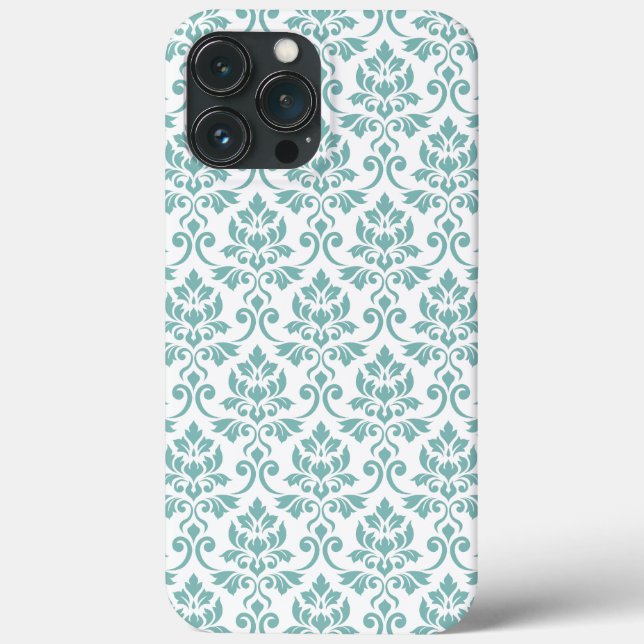 Feuille Damask Teal Pattern (Verso)