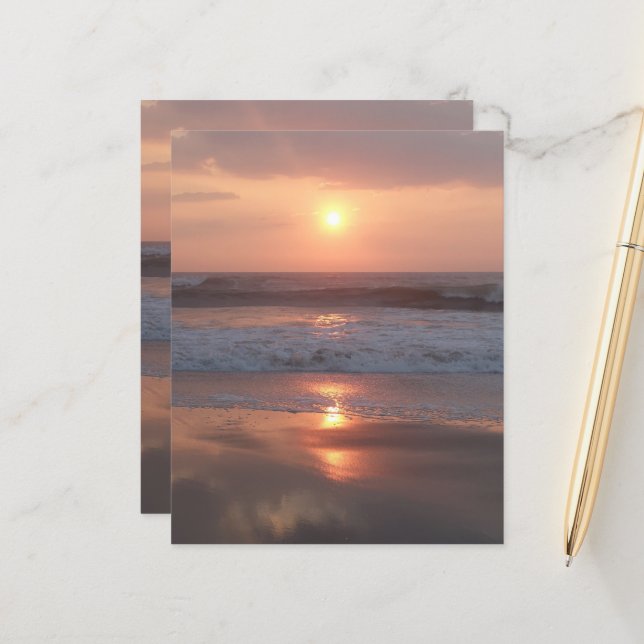 Feuille de papier Coucher de soleil rose  (Frente/Verso In Situ)