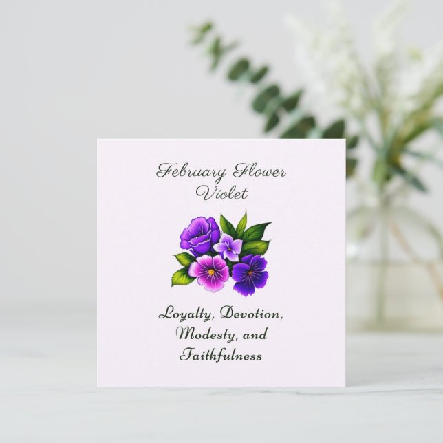 Fevereiro Mês do Nascimento Flor Violeta Delicada  (Em pé/Frente)