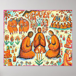 Fevereiro Novo Folk Art Winter Love Reyer Poster