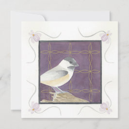 Fevereiro; Violetas & Chickadee; Cartão de Boas Fe