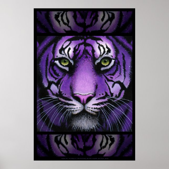 Fiala Purple Tiger Wild Cat Myka Jelina Art Poster (Frente)