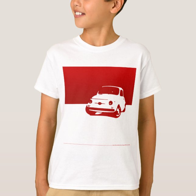 Fiat 500, 1959 - vermelho em camisas leves (Frente)