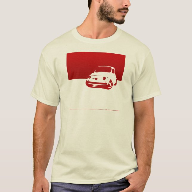 Fiat 500, 1959 - vermelho em camisas leves (Frente)