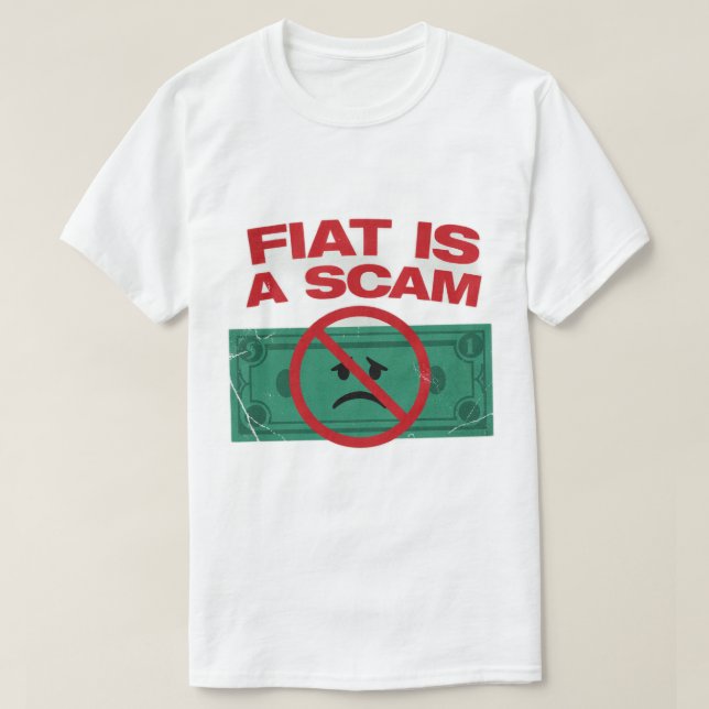 FIAT É UMA GOLPE - Camiseta Masculina Bitcoin (Frente do Design)