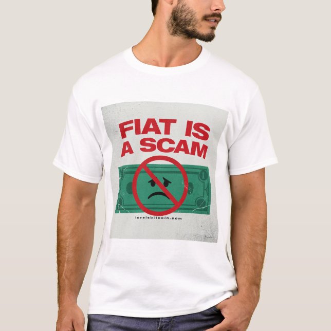FIAT É UMA GOLPE - Camiseta Masculina Bitcoin (Frente)