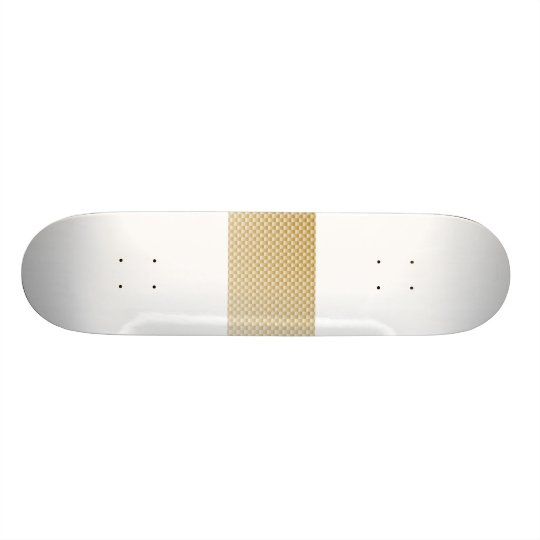 Fibra amarela dourada do carbono modelada shape de skate 18,7cm