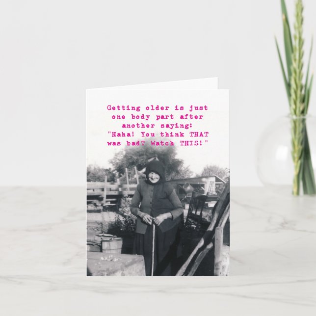 Ficando Mais Velho, Cartão de Aniversário de Peças (Frente)