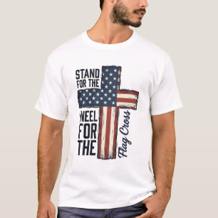 Ficar pela Bandeira Ajoelhar pela Cruz Camisa Des